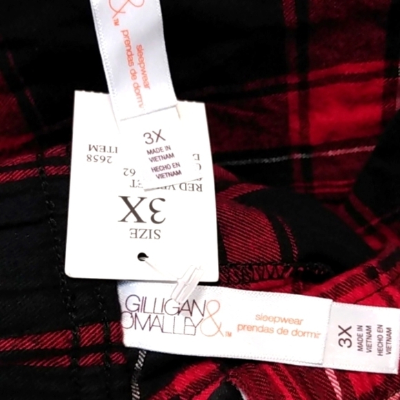 GILLIGAN & O'MALLEY 2-PC RED BLACK PAJAMA PANT & LONG SLEEVE TOP SET SIZE 3X NWT - Picture 10 of 10